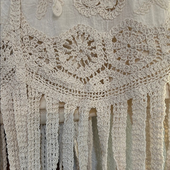 Boho Crochet Fringe High-Low Skirt - Cream - Picture 7 of 15